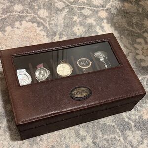 Fossil Dark Brown Leather Watch Case